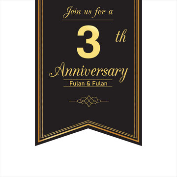 3 Year Anniversary Vector Template Design Illustration
