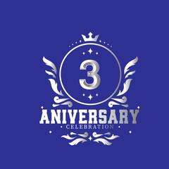 3 Year Anniversary Vector Template Design Illustration