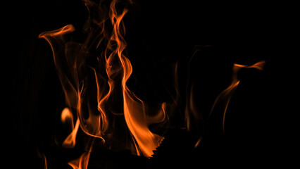 Fire flame in the dark