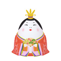 ひな祭りのイラスト　キャラクター　玉子のひな人形　お雛様（1_5）