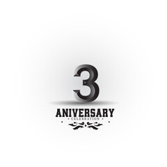 3 Year Anniversary Vector Template Design Illustration