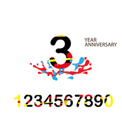 3 Year Anniversary Vector Template Design Illustration