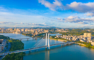 Fototapeta na wymiar Hesheng Bridge and Huizhou bridge in Huizhou, Guangdong province, China
