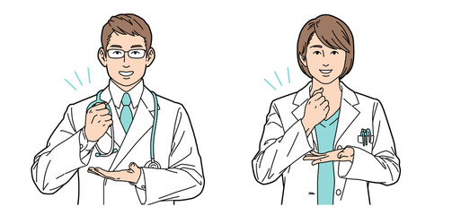 人物イラスト 医師 男女 正体