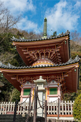 Two-storied pagoda of Kannoji temple in Nishinomiya, Hyogo, Japan