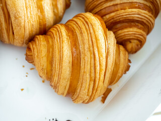Croissant, the Austrian origin  buttery, flaky, viennoiserie pastry. Made of layered yeast-leavened dough