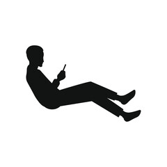 vector of black man with smartphone