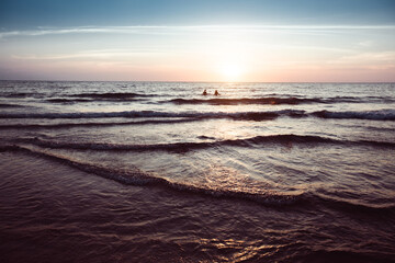 Beautiful sunset over the ocean.