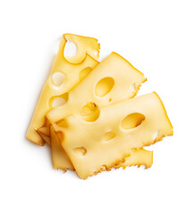 Sliced smoked hard cheese.