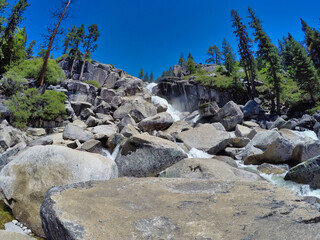 Bassi falls in the desolation wilderness of California 