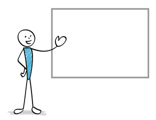棒人間　ボードの前で説明する人物