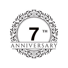 7 Year Anniversary Vector Template Design Illustration