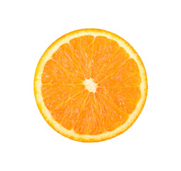Orange slice isolated on white background. Top view
