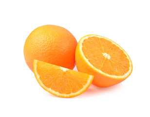Fototapeta na wymiar Orange fruit. Orange sliced isolated on white background.