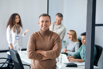 Businessman during meeting in office