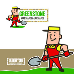 Hardscapes Landscapes Service Mascot Logo Vector