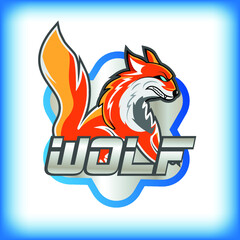 Wolf mascot logo. The exposed wolf logo illustration is suitable for the gamer community or sports