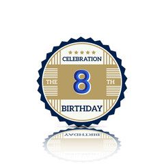 8 Year Anniversary Vector Template Design Illustration