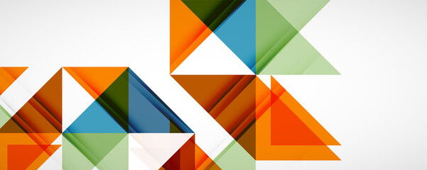 Geometric abstract background. Techno color triangle shapes. Vector illustration for covers, banners, flyers and posters and other designs