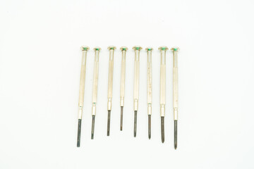 Precision screwdriver isolated on a white background.