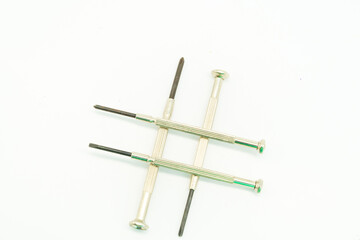 Precision screwdriver isolated on a white background.