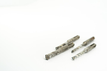 Obraz premium Set of different drills isolated on white background