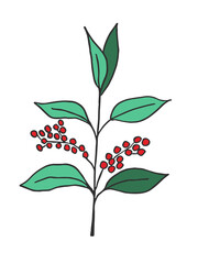 Plant drawing, modern design. Abstract Plant Art design for print, cover, wallpaper. Vector illustration