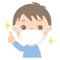 マスク着用の男の子