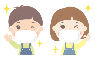 マスク着用★男の子と女の子