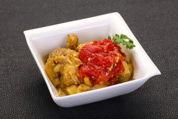 Caucasian cuisine - baked eggplant and tomato