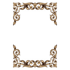 Vintage Baroque Victorian frame border floral ornament leaf scroll engraved retro flower pattern decorative design tattoo black and white Japanese filigree calligraphic vector heraldic swirl