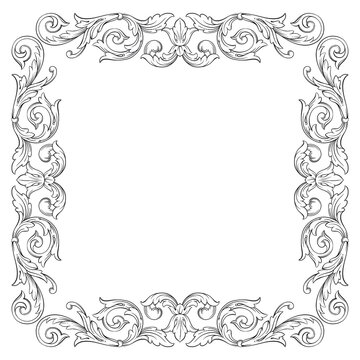 Decorative frames. Retro ornamental frame, vintage rectangle ornaments and ornate border. Decorative wedding frames, antique museum picture borders or deco devider. Isolated icons vector set