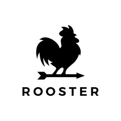 rooster arrow weather vane logo vector icon illustration