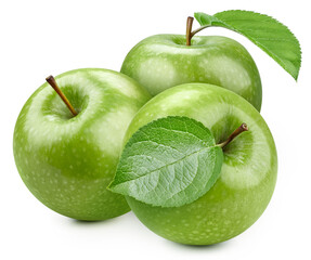 Isolated apple with leaf