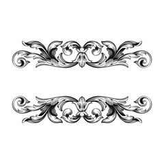 Fototapeta premium Calligraphic design elements: page decoration, Premium Quality and Satisfaction Guarantee Label, antique and baroque frames and floral ornaments, grunge frames.