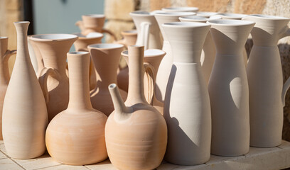 vases on the table