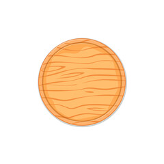 Round wooden cutting board. Food background 
