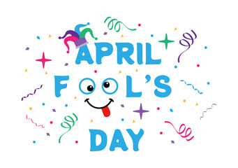 Celebration Happy April Fool's Day Wearing a Jester Hat Background Design. Vector Illustration.