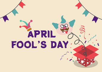Celebration Happy April Fool's Day Wearing a Jester Hat Background Design. Vector Illustration.