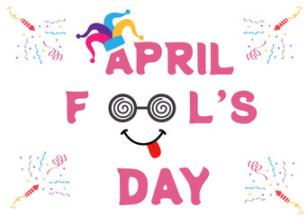 Celebration Happy April Fool's Day Wearing a Jester Hat Background Design. Vector Illustration.