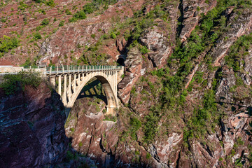 Gorges de Daluis or Chocolate canyon in Provence-Alpes, France.