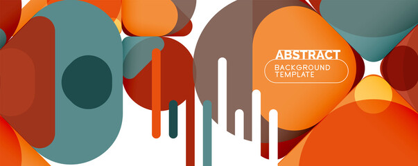 Modern geometric round shapes and dynamic lines, abstract background. Vector illustration for placards, brochures, posters and banners