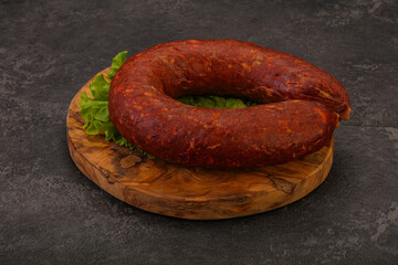 Krakowska sausage over the board