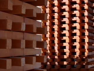 Red Bricks wall Pattern for Background.