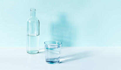 Bottle and glass of water