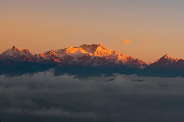 Cercles muraux Makalu Kanchenjunga,Kangchenjunga, Sleeping Buddha,Kumbhakarna, Goecha, Pandim,everest,lhotse,makalu views while trekking from Sandakfu to Phalut