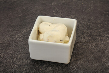 Caesar cream sauce with parmesan and herbs