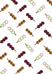 三種のお団子背景イラスト