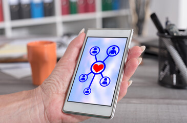 Online dating concept on a smartphone