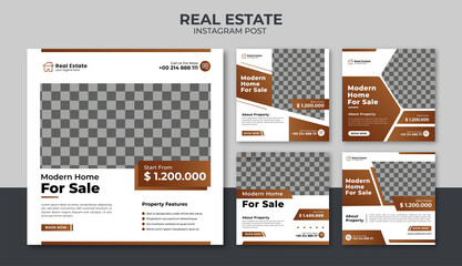 Real estate for sale instagram post or flyer square template 